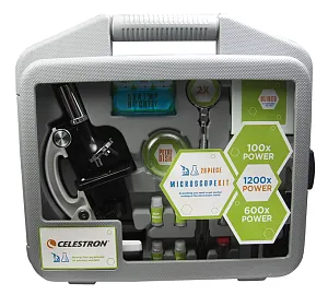 Микроскоп Celestron 100–1200x, монокулярный, в кейсе, изображение 1