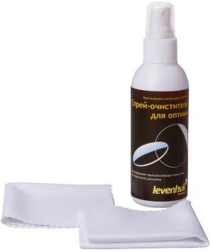 Набор для ухода за оптикой Levenhuk (2 салфетки 15x15 см, спрей 95 мл), изображение 2