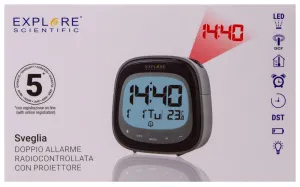 Часы цифровые Explore Scientific с проектором, черные, изображение 7