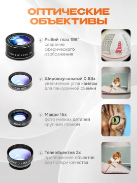 Набор объективов для смартфона Levenhuk Lens S7, изображение 9